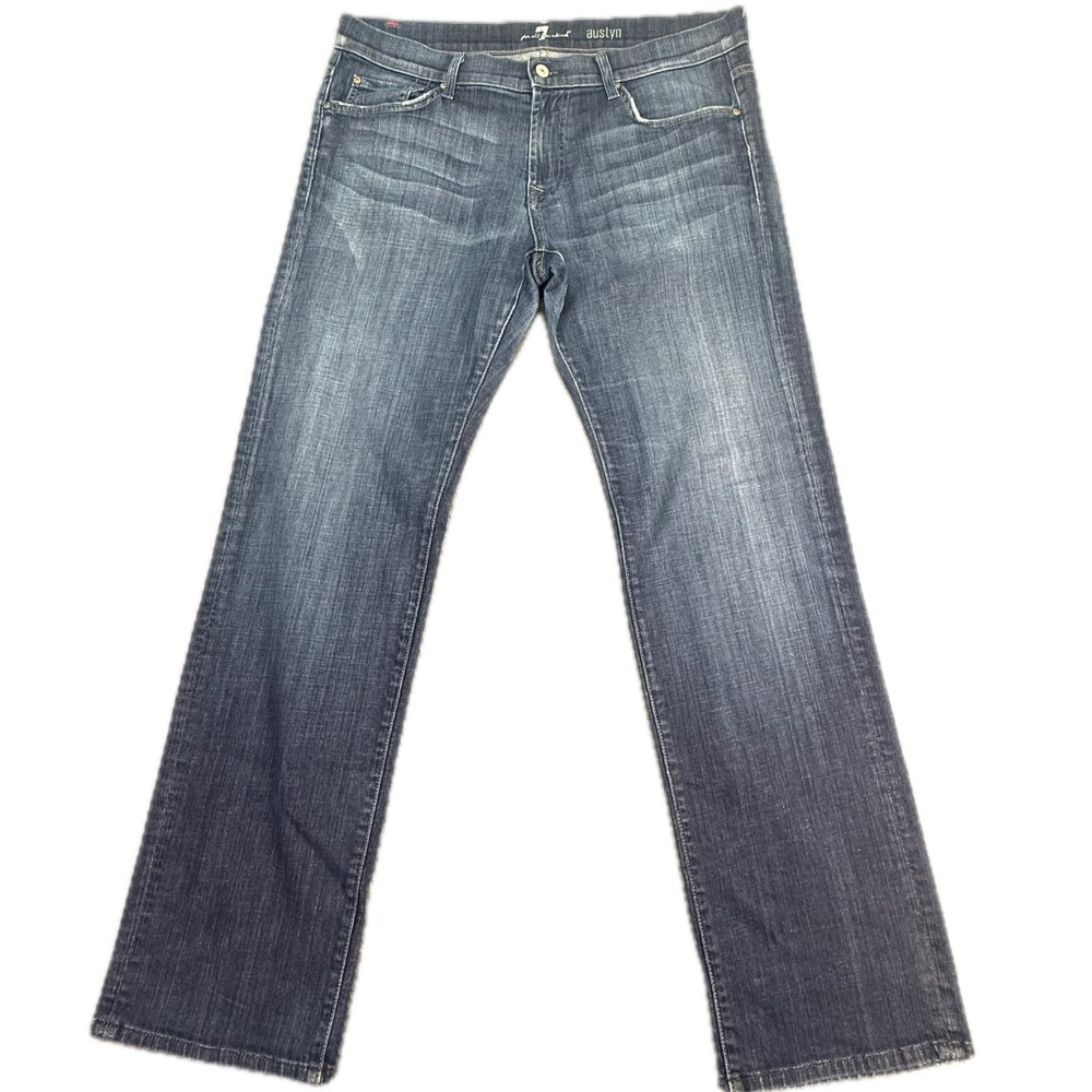 7 For All Mankind Austyn Jeans Mens 36 Blue Relaxed Straight Leg Denim